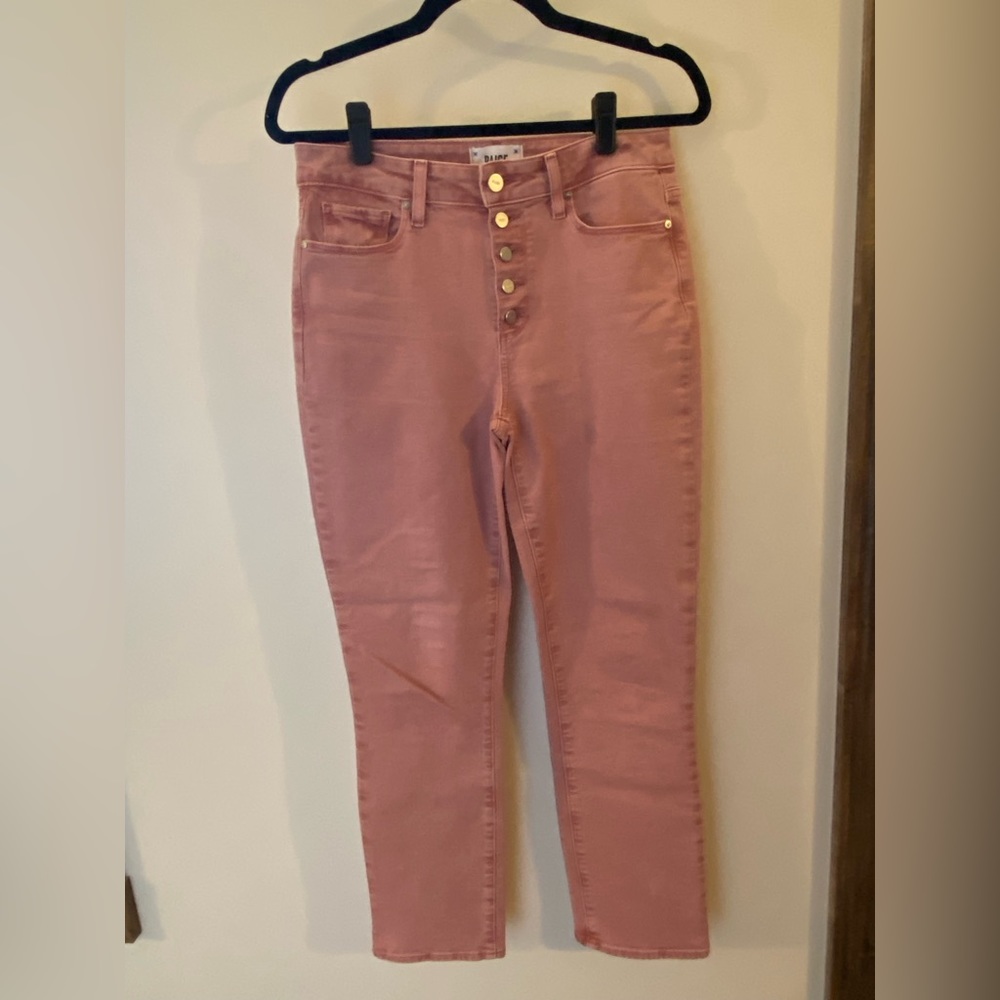 Paige Button Fly Cropped Denim